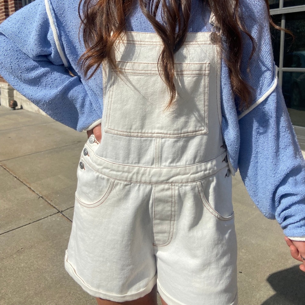 NWT Denim Short Overall
